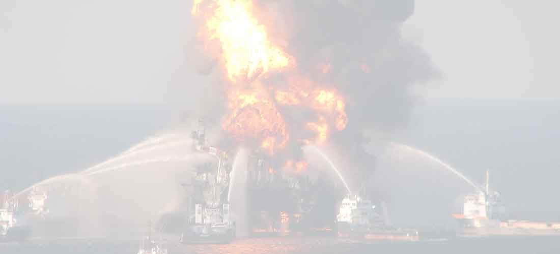 Fighting fire at sea